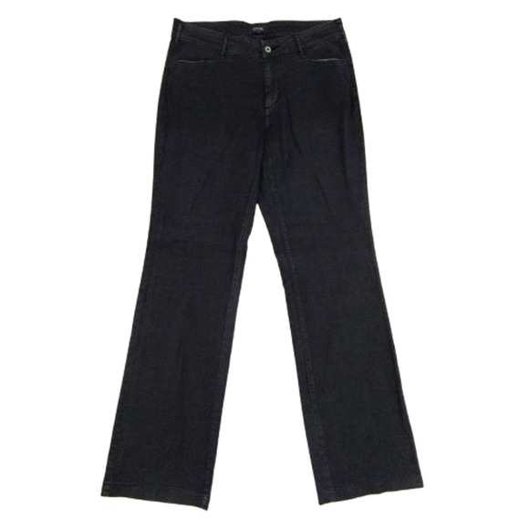NYDJ Straight Leg High Waist Pants Size 6 Charcoal Gray Linen Blend Stretch Slim - Picture 1 of 7